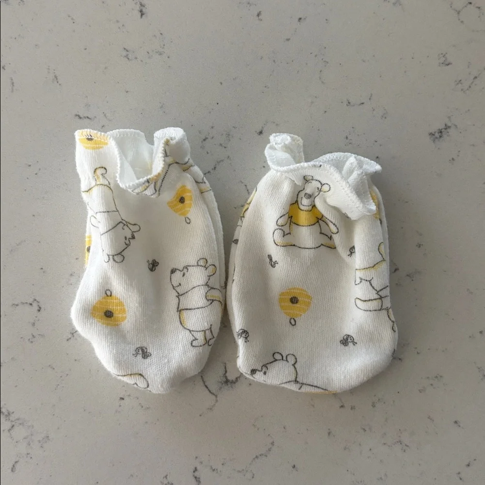 Pooh Bear Baby Mittens- Set of 3